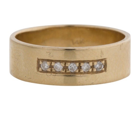 14K Diamond Ring Size 5.5-6.25 - Picture 2 of 3